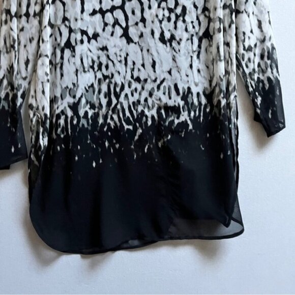 Calvin Klein chiffon printed long sleeve lined blouse dress Sz M - Picture 6 of 12